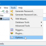 KeePass Click Tools Options