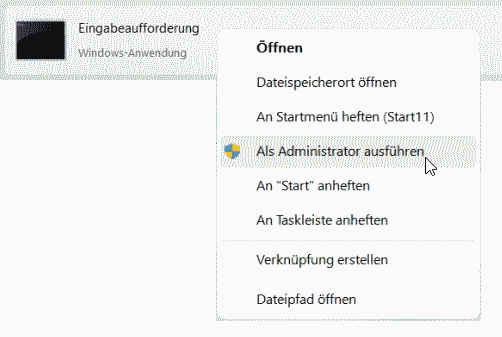 Windows 11 Eingabeaufforderung als Administrator ausführen