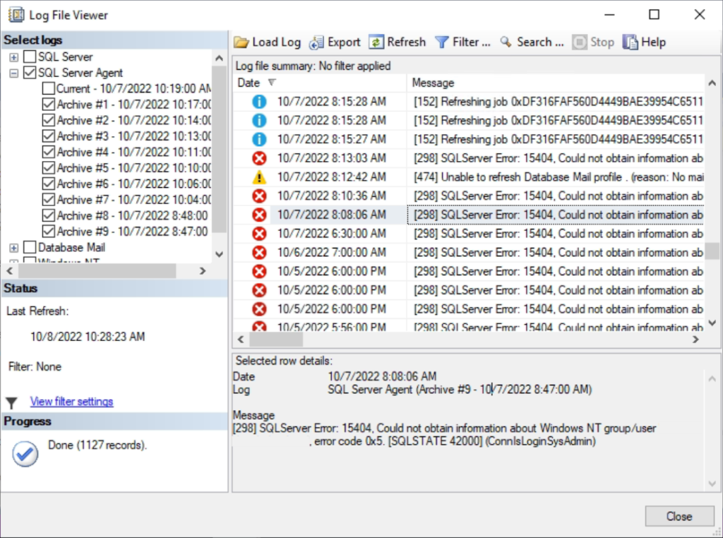 Power BI Report Server Zeitpläne SQLServer Error 15404 UNBLOG Tutorials