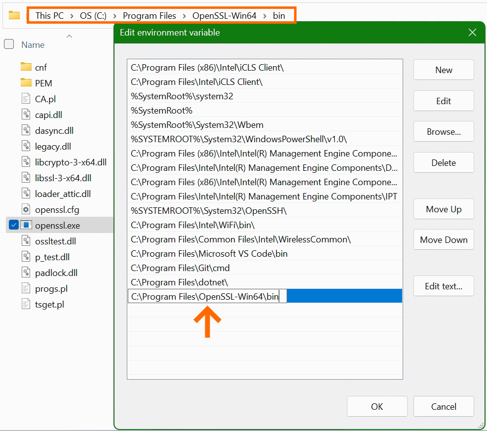 Edit environment variable path