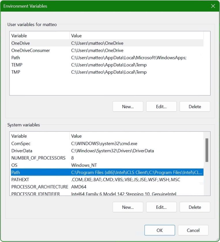 Windows Environment Variables