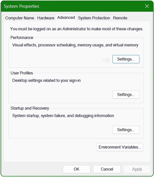 Windows System Properties