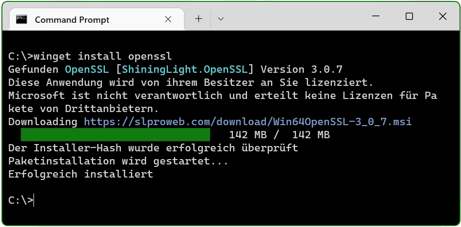 winget install openssl