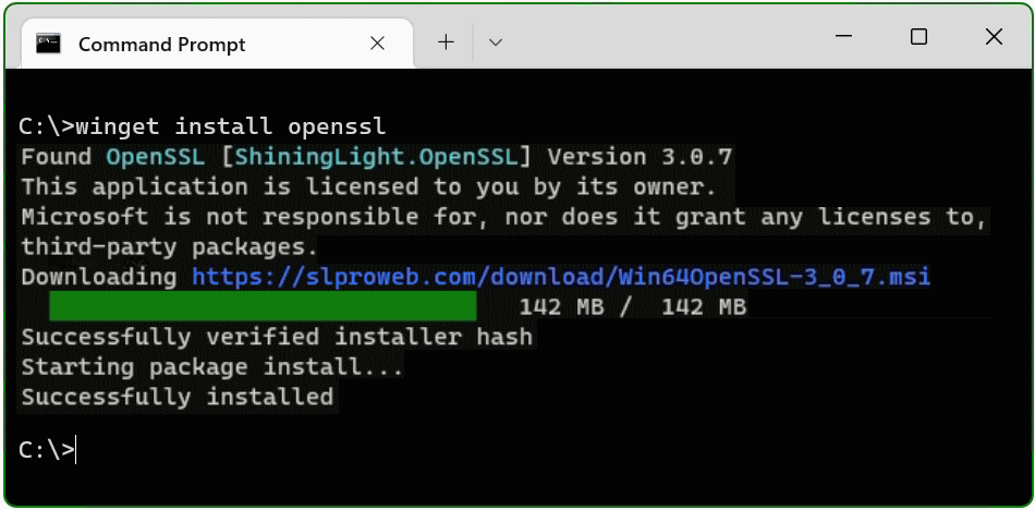 winget install openssl
