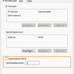 TCPIP-Einstellung-Metrik