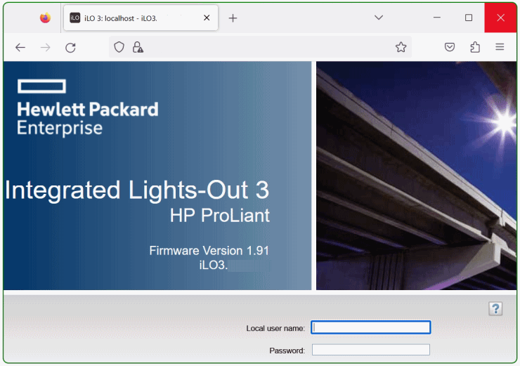 weak encrypted connection to iLO - Lights-Out-Management.