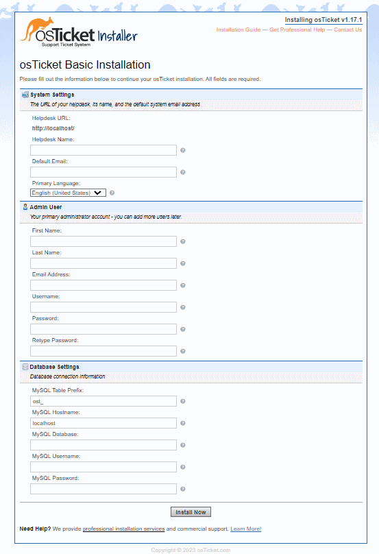 Install osTicket on Debian 11