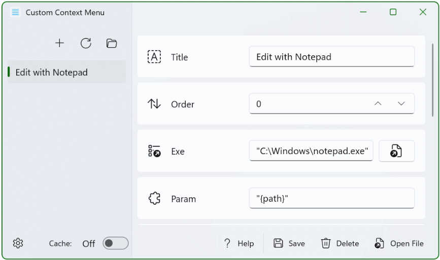 Add Menu using Custom Context Menu
