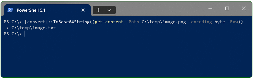 Bild in Base64 Konvertieren in PowerShell