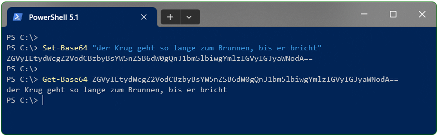 Text in Base64 und zurück konvertieren in PowerShell
