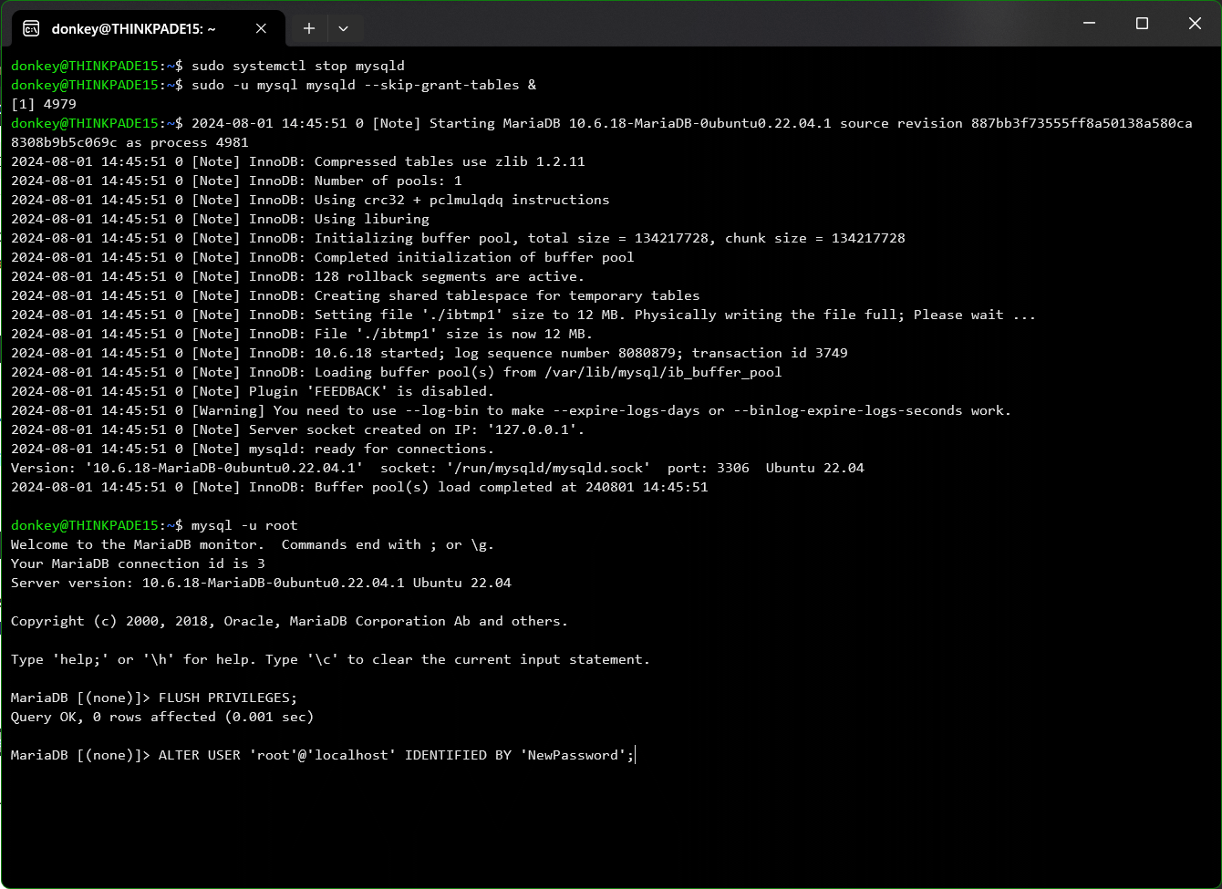 MySQL Root-Passwort vergessen