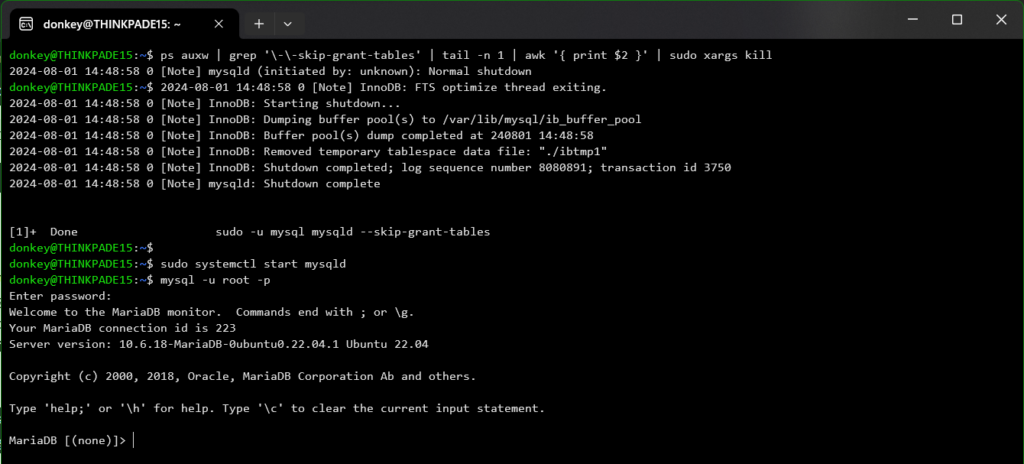 Forgot MySQL root password, easy reset