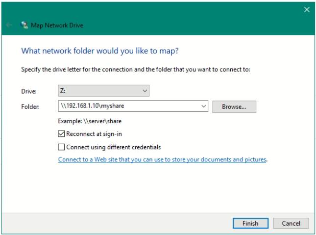 File Explorer Map Network Drive